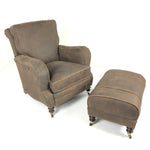 Cyrus Leather Tilt Back Chair & Ottoman by Wesley Hall shown in Zulu Chocolate leather - view from above