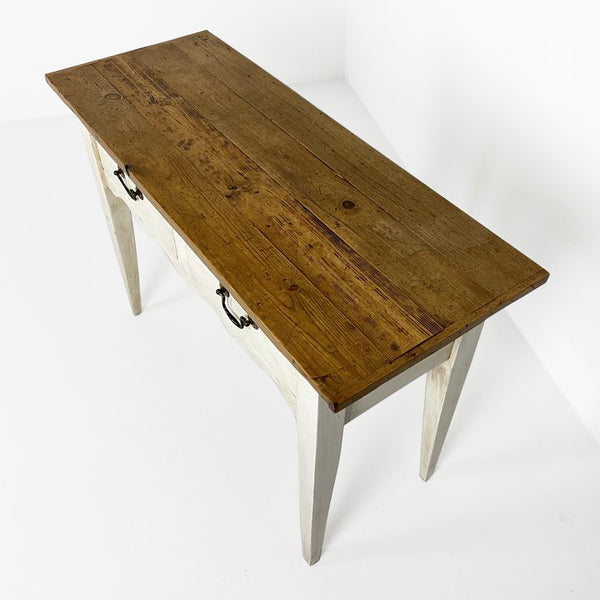 Reproduction Rustic Server English Replica Painted Server with Reclaimed Antique Pine Top ...