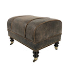 Hartwell Leather Ottoman in Zulu Chocolate by Wesley Hall