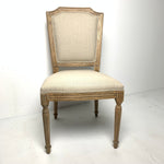 Oak Framed Linen Sprindle Leg Side Chair