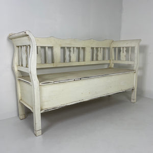 Vintage European White Bench