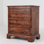 English 4 Drawer Bachelor's Chest in Antique Fruitwood Finish