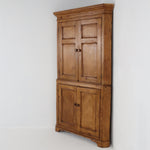 English Antique Pine Corner Cabinet