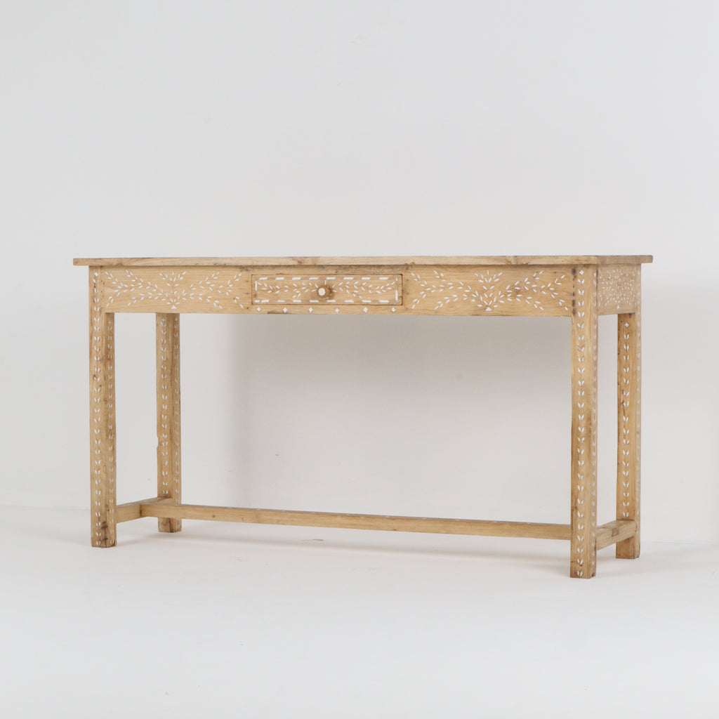 Vintage Bleached Bone Inlay Console