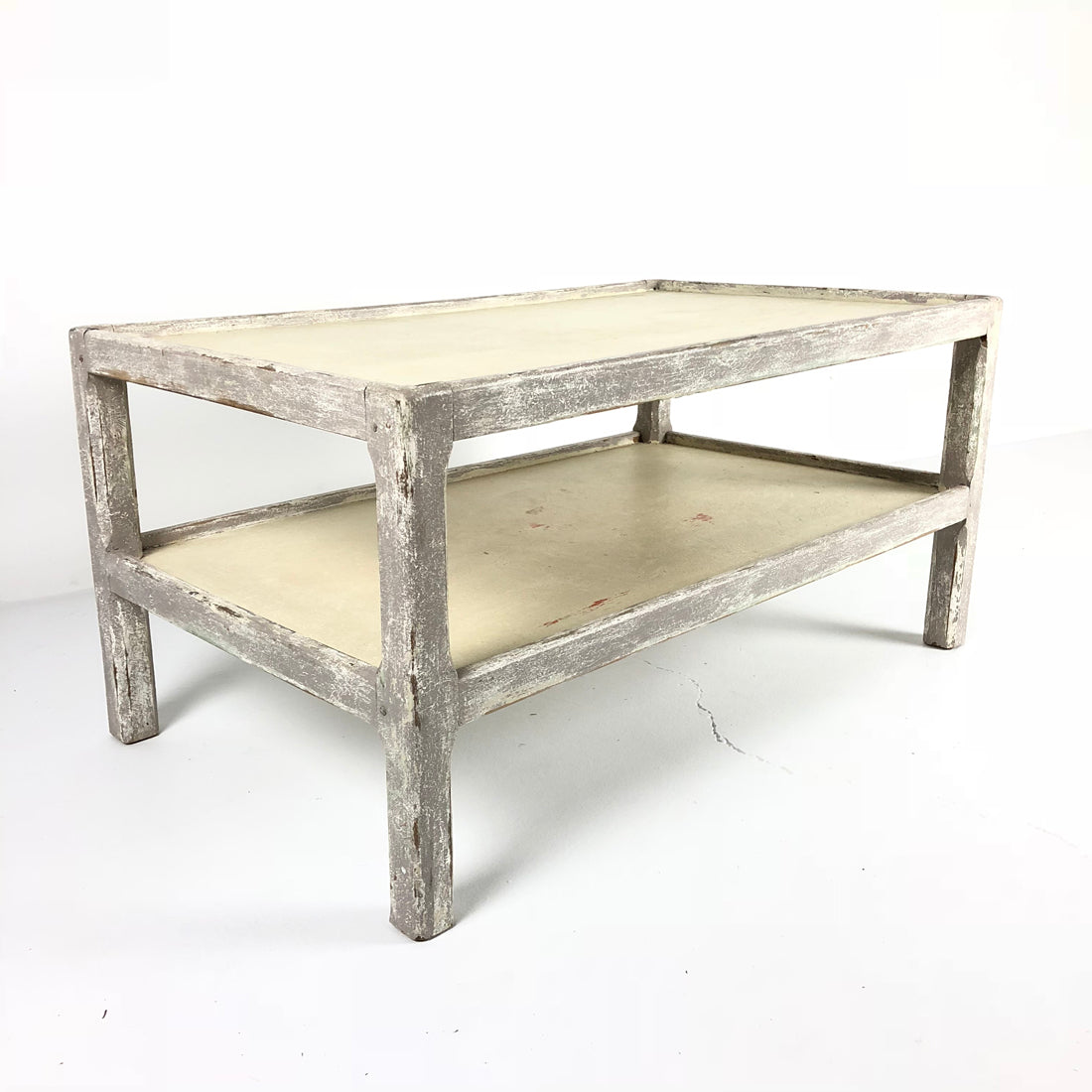 Vintage Painted Coffee Table with Shelf
