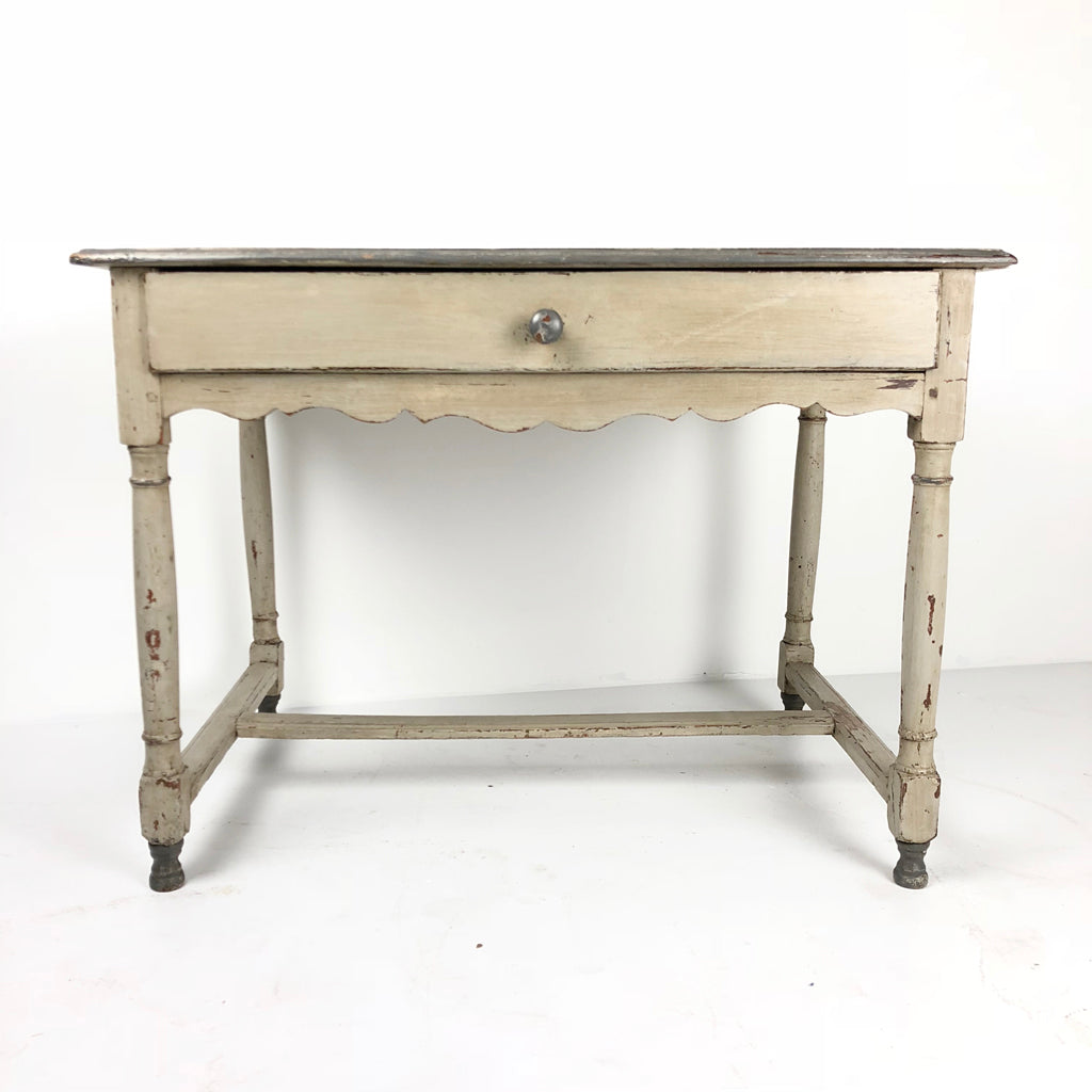 French Antique Painted Bedside Table c1880