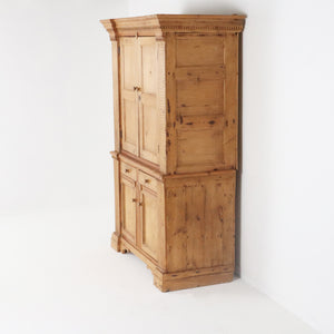 Irish Antique Pine 4 Door Cupboard c1890
