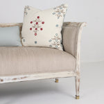 Antique Painted French Upholstered Bench w/ New Crypton Fabric
