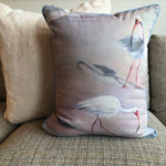 "Pair of White Ibis" by Karin Sheer Indoor/Outdoor Pillow