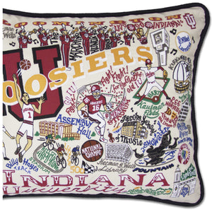 Indiana University Collegiate Embroidered Pillow