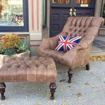 Irving Leather Chair by Wesley Hall shown in Zulu Cigar