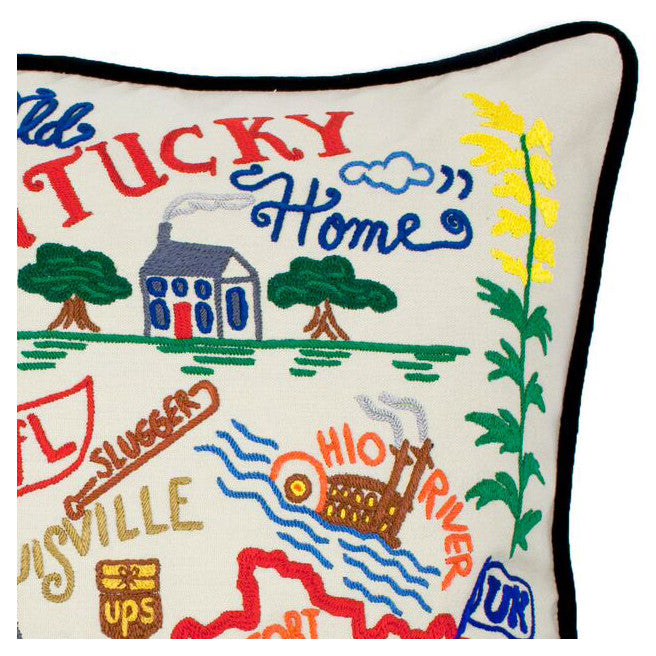 Kentucky Hand-Embroidered Pillow