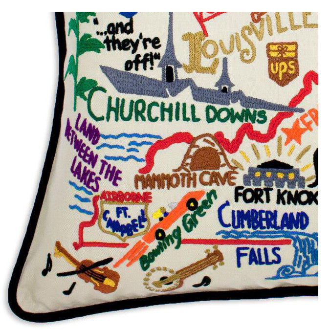 Kentucky Hand-Embroidered Pillow
