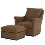 Houston Leather Swivel Chair by Wesley Hall shown in Zulu Cigar