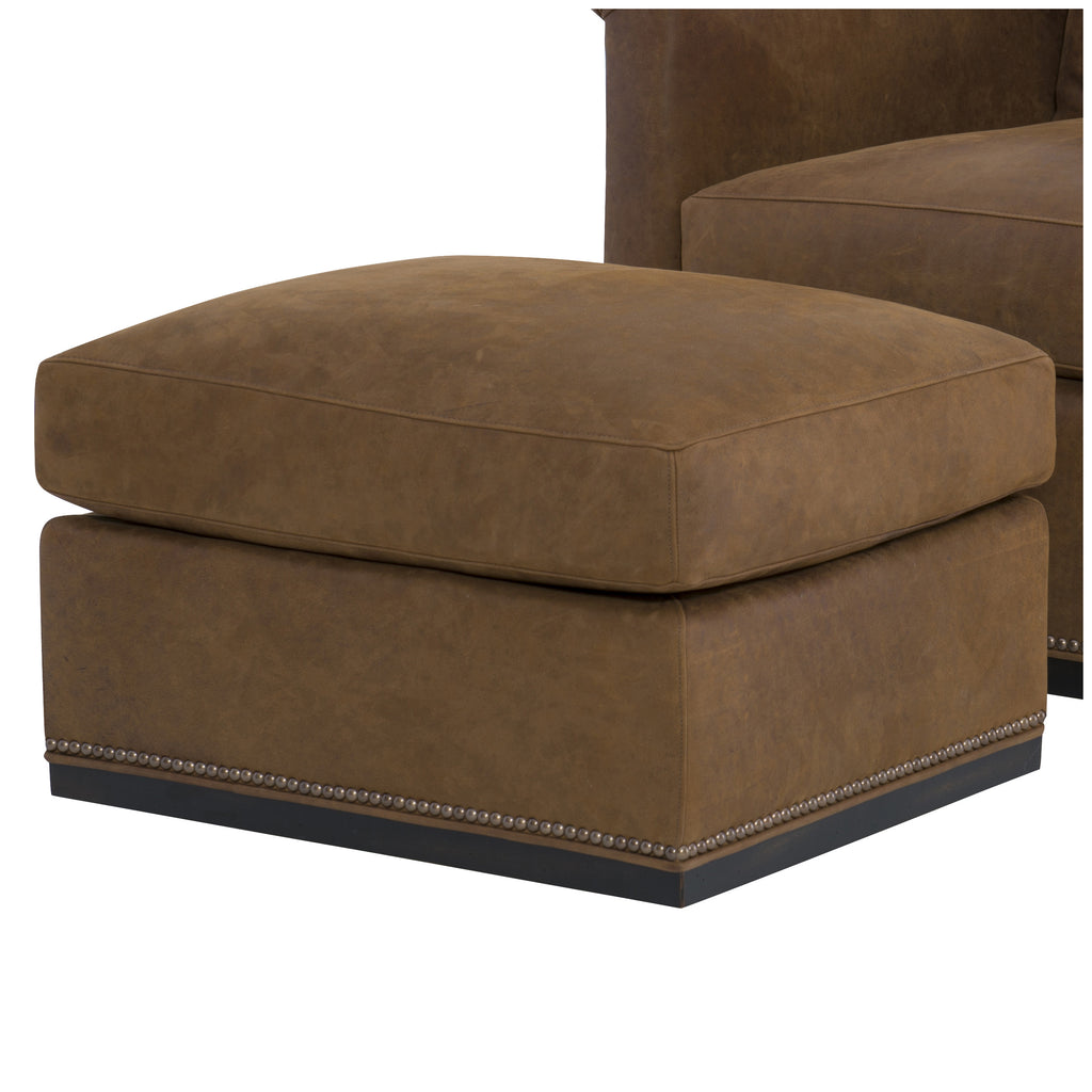 Houston Leather Ottoman by Wesley Hall shown in Zulu Cigar leather