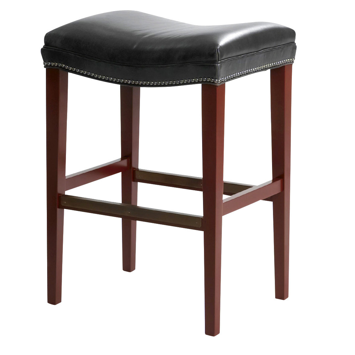 Dylan Leather Bar Stool in Dynasty Graphite by Wesley Hall