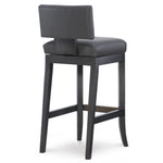 Abbey Leather Bar Stool in Dynasty Graphite leather  by Wesley Hall- back view