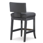 Abbey Leather Counter Stool in Dynasty Graphite by Wesley Hall - back view