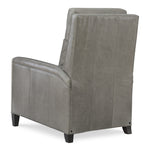 Whitener Leather Tilt Back Chair by Wesley Hall shown in Giles Steel Grey leather - back view