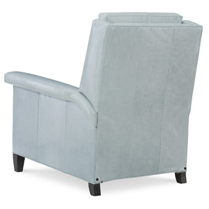 Talley Leather Tilt Back Chair by Wesley Hall shown in Mont Blanc Light Blue leather - back view