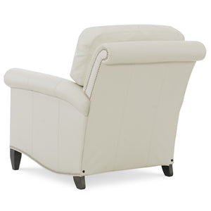 Gentry Leather Tilt Back Chair in Tribeca Cream leather by Wesley Hall - back view