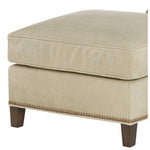 Wilborn Leather Ottoman by Wesley Hall shown in Mont Blanc Mist leather - close up
