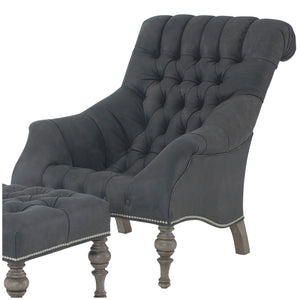 Irving Leather Chair by Wesley Hall shown in Zulu Greystone