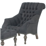 Zulu Greystone Leather Chair with Gunmetal wood finish, accented with the No. 64 Chrome nail head