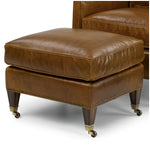 Sawyer Leather Ottoman by Wesley Hall shown in Pasadena Pecan leather