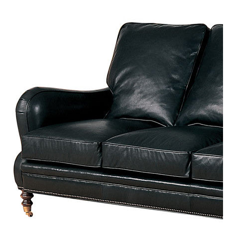 Hartwell Leather Sofa by Wesley Hall with Cody Black leather - close up