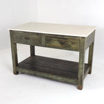 Antique Green Painted Base w/ Marble Top
