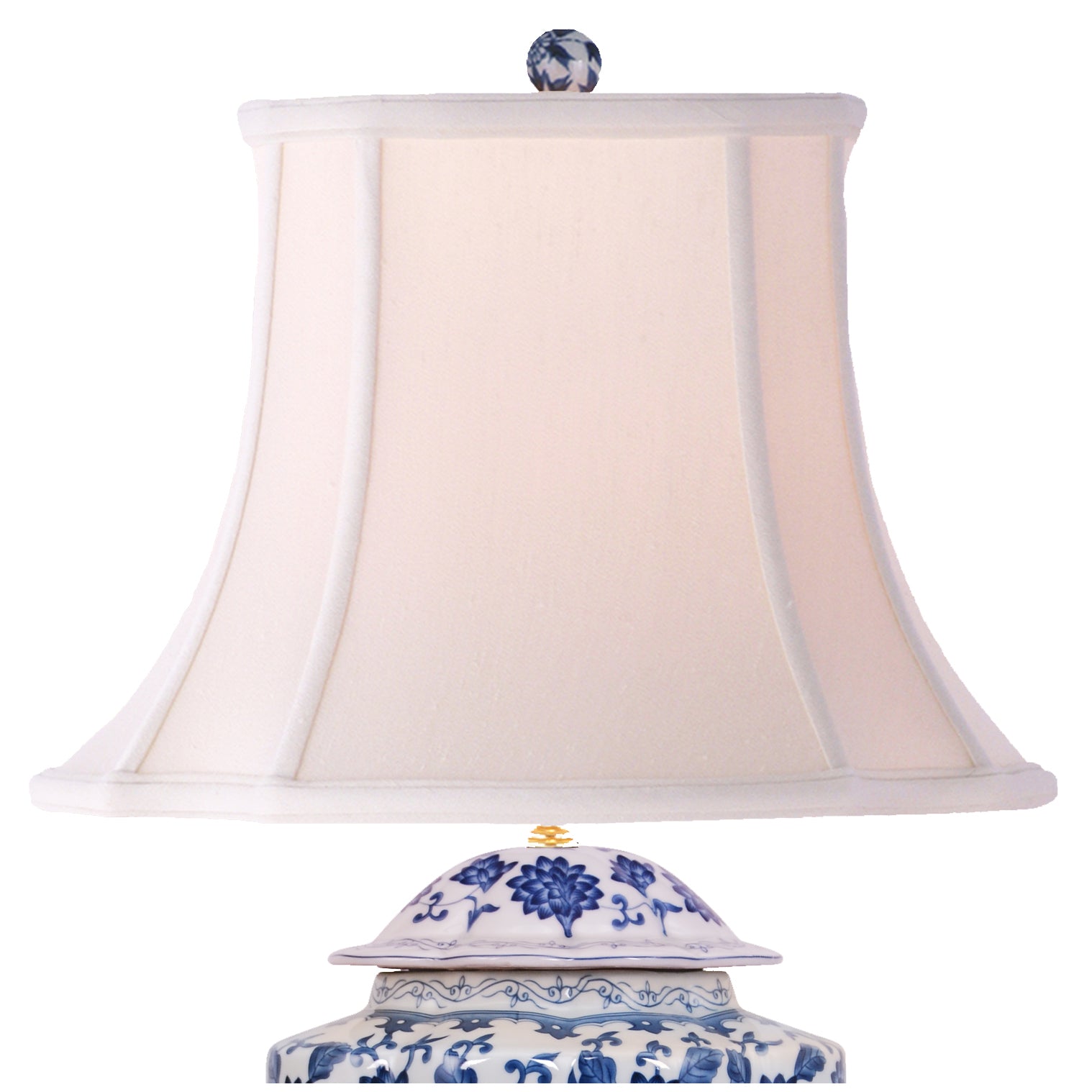 Scalloped Blue & White Tea Jar Table Lamp