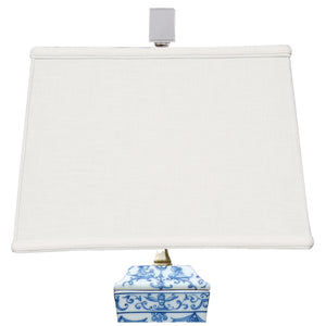 Blue & White Porcelain Table Lamp with Crystal Base