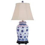 Blue & White Porcelain Temple Jar Lamp