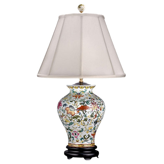 Orford Multi-Colored Porcelain Vase Lamp