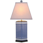 Rhombic Blue & White Porcelain Table Lamp