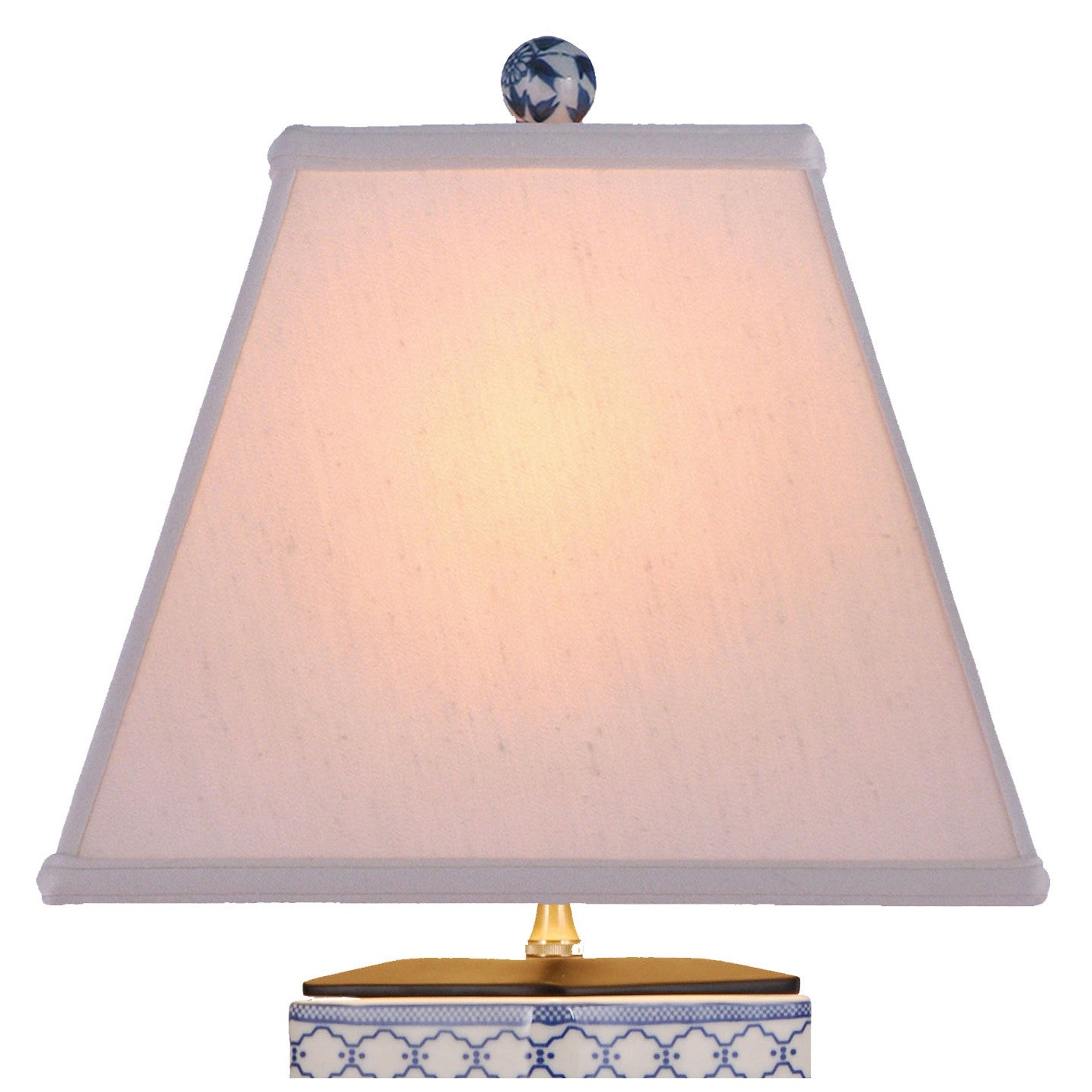 Rhombic Blue & White Porcelain Table Lamp