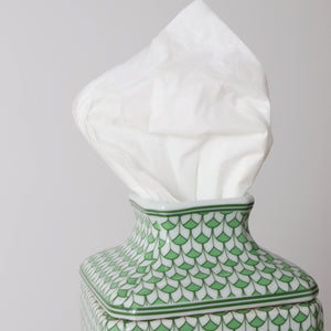 Lemon Green Scalloped Porcelain Tissue Box Holder – English Traditions