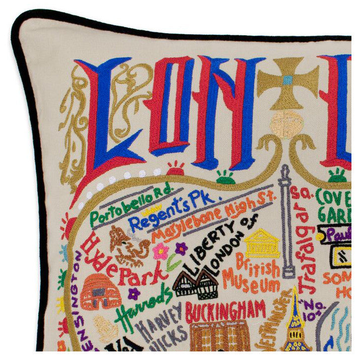 London Hand-Embroidered Pillow