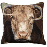 Ralph the Bull Needlepoint Pillow