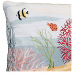 Coral Needlepoint Pillow, Left Side