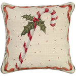 Candy Cane Needlepoint Pillow