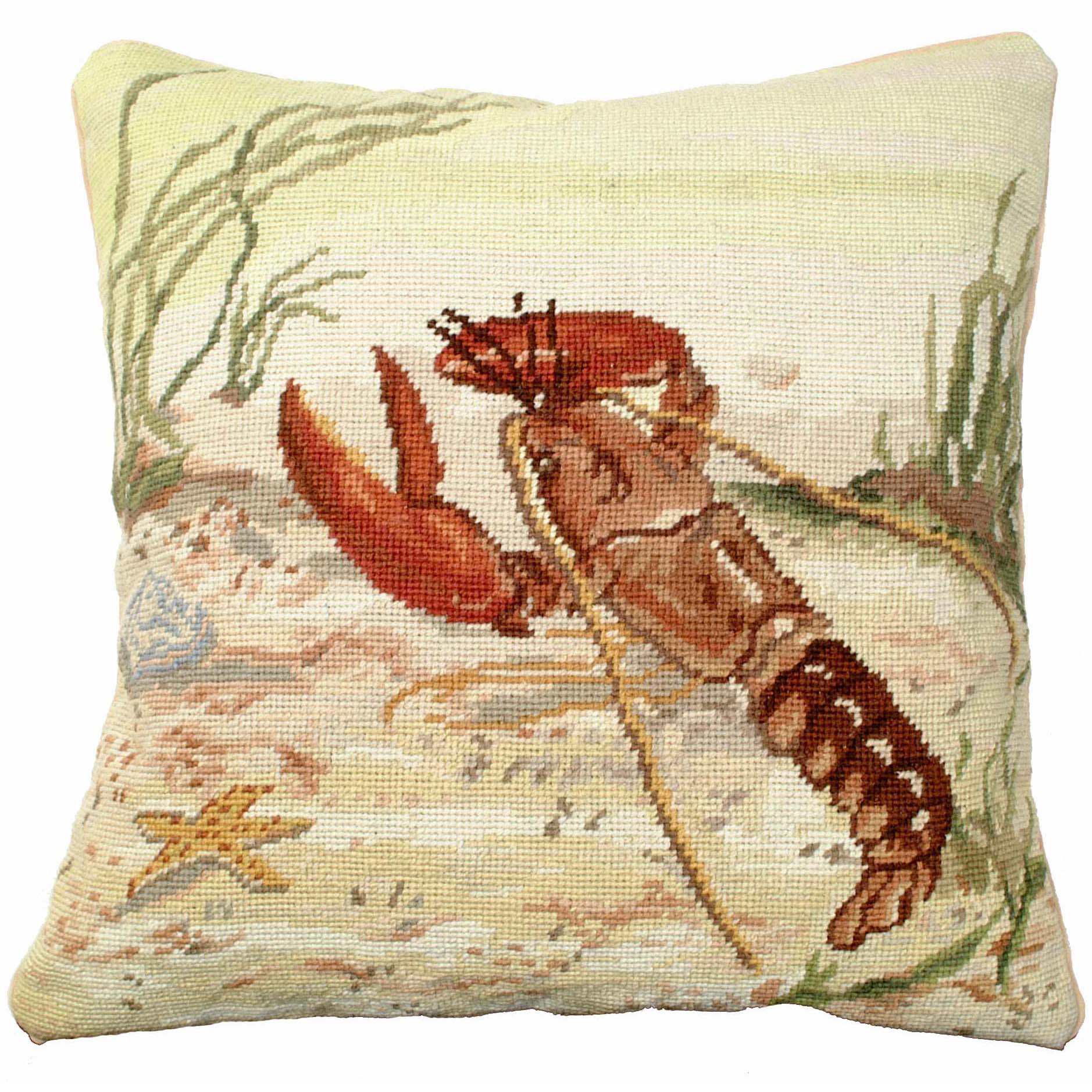 Lobster Needlepoint Pillow