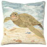 Sea Turtle Needlepoint Pillow