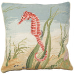 Sea Horse Needlepoint Pillow