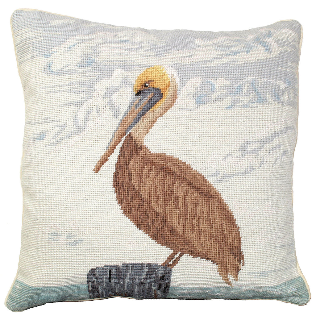 Pelican Needlepoint Pillow