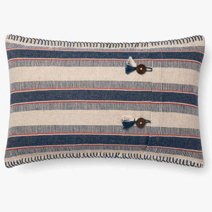 Indigo & Natural Shirley Striped Pillow