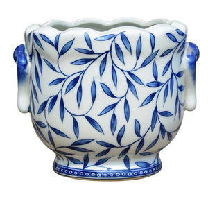 Blue & White Bamboo Porcelain Cachepot
