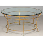 Round Glass & Gilded Iron Coffee Table
