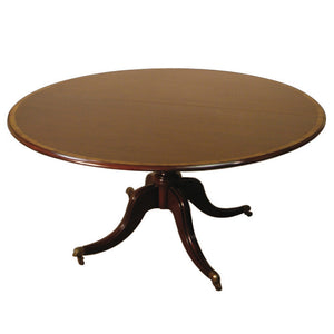 Round Pedestal Table in Brass Casters